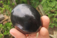 Polished Black Basalt Palm Stones x 12 From Antsirabe, Madagascar