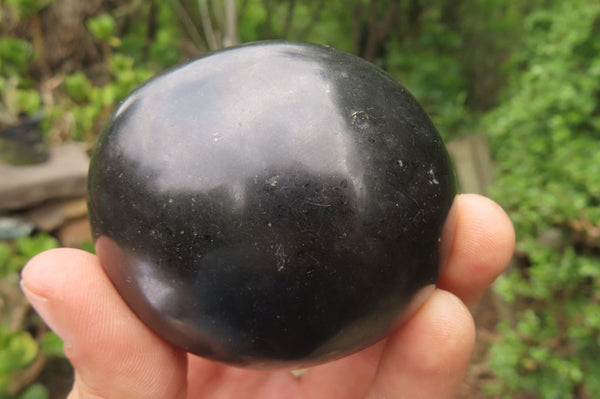 Polished Black Basalt Palm Stones x 12 From Antsirabe, Madagascar