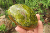 Polished Green Opal Standing Free Forms x 3 From Antsirabe, Madagascar