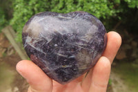 Polished Lepidolite Gemstone Hearts x 6 From Madagascar