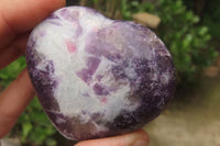 Polished Lepidolite Gemstone Hearts x 6 From Madagascar