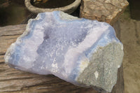 Natural Blue Lace Agate Geode Specimen x 1 From Malawi