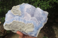 Natural Blue Lace Agate Geode Specimen x 1 From Malawi