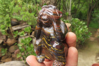 Hand Made Tiger Iron Jasper Monkey Carvings x 3 From Australia