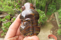 Hand Made Tiger Iron Jasper Monkey Carvings x 3 From Australia