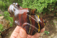 Hand Made Tiger Iron Jasper Monkey Carvings x 3 From Australia