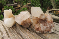 Natural Pineapple Candle Quartz Clusters x 6 From Antsirabe, Madagascar