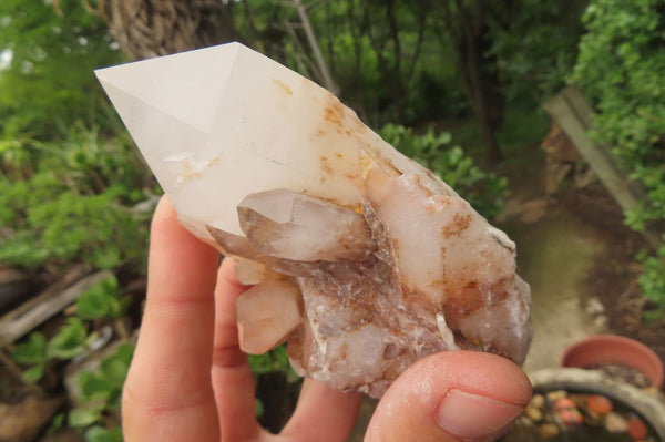 Natural Pineapple Candle Quartz Clusters x 6 From Antsirabe, Madagascar