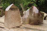 Polished Smokey Quartz Crystals x 2 From Madagascar