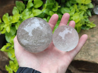 Polished Clear Quartz Crystal Balls x 3 From Madagascar