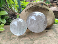 Polished Clear Quartz Crystal Balls x 3 From Madagascar