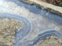 Natural Amethyst Centered Blue Lace Agate Geode Specimen x 1 From Malawi