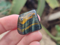 Polished Medium Blue and Gold Variegated Tigers Eye Tumble Stones - sold per KG - From South Africa