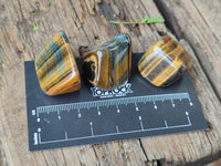 Polished Medium Blue and Gold Variegated Tigers Eye Tumble Stones - sold per KG - From South Africa