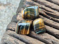 Polished Medium Blue and Gold Variegated Tigers Eye Tumble Stones - sold per KG - From South Africa