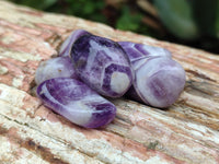 Polished Medium Chevron Amethyst Tumble Stones - sold per KG - From Zambia