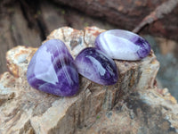 Polished Medium Chevron Amethyst Tumble Stones - sold per KG - From Zambia