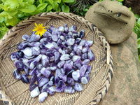 Polished Medium Chevron Amethyst Tumble Stones - sold per KG - From Zambia