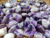 Polished Medium Chevron Amethyst Tumble Stones - sold per KG - From Zambia