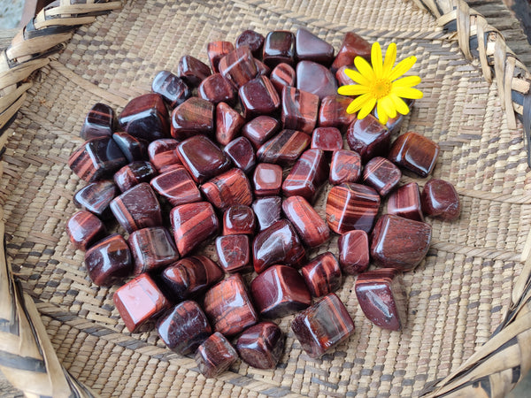 Polished Red Tigers Eye Tumble Stones - sold per KG - From South Africa