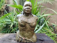 Hand Made Traditional African Bust Stone Sculpture x 1 From Zimbabwe