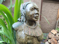 Hand Made Traditional African Bust Stone Sculpture x 1 From Zimbabwe