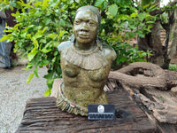 Hand Made Traditional African Bust Stone Sculpture x 1 From Zimbabwe