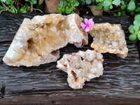 Natural Limonite Quartz Clusters x 3 From Solwezi, Zambia