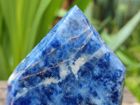 Polished Sodalite Points x 3 From Kunene River, Namibia