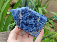 Polished Sodalite Points x 3 From Kunene River, Namibia