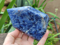 Polished Sodalite Points x 3 From Kunene River, Namibia