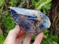 Polished Sodalite Points x 3 From Kunene River, Namibia