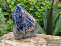 Polished Sodalite Points x 3 From Kunene River, Namibia