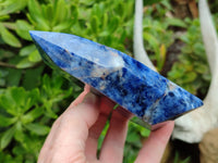 Polished Sodalite Points x 3 From Kunene River, Namibia