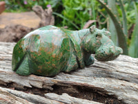 Hand Made Hippo Stone Carvings x 4 From Zimbabwe