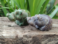 Hand Made Hippo Stone Carvings x 4 From Zimbabwe