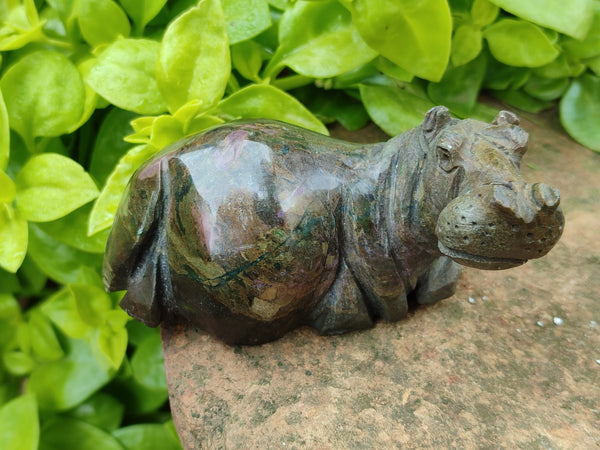 Hand Made Hippo Stone Carvings x 4 From Zimbabwe