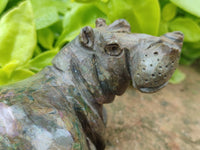 Hand Made Hippo Stone Carvings x 4 From Zimbabwe