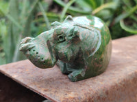 Hand Made Hippo Stone Carvings x 4 From Zimbabwe