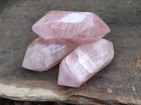 Polished Double Terminated Rose Quartz Points x 6 From Ambatondrazaka, Madagascar