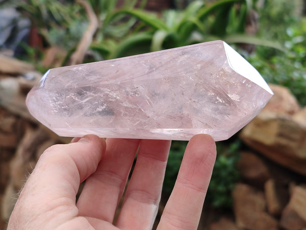 Polished Double Terminated Rose Quartz Points x 6 From Ambatondrazaka, Madagascar