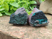 Natural Libethenite Crystals On Dolomite Matrix Specimens x 4 From Shituru, Congo