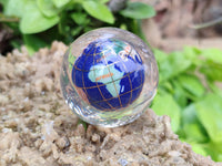 Polished Small Mixed Gemstone World Map Globes in PVC Resin Sphere - Sold per Item - From China