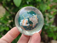 Polished Small Mixed Gemstone World Map Globes in PVC Resin Sphere - Sold per Item - From China