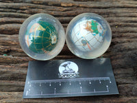 Polished Small Mixed Gemstone World Map Globes in PVC Resin Sphere - Sold per Item - From China