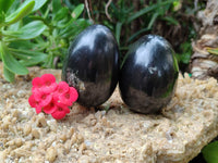 Polished Black Basalt Eggs x 12 From Antsirabe, Madagascar