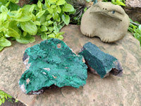 Natural Botryoidal Malachite Specimens x 2 From Tenke Fungurume, Congo