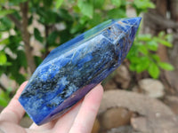 Polished Sodalite Points x 3 From Kunene River, Namibia