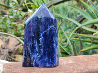 Polished Sodalite Points x 3 From Kunene River, Namibia