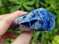 Polished Sodalite Points x 3 From Kunene River, Namibia